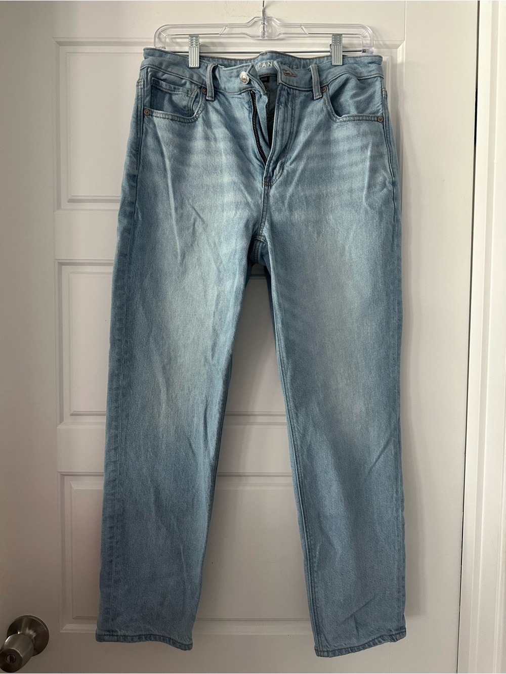 American Eagle Outfitters Light Blue Straight-Leg Jeans